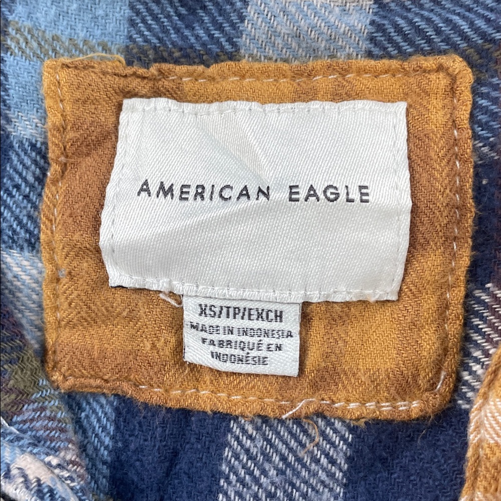 American Womens Eagle Plaid Patchwork Cropped Fla… - image 6